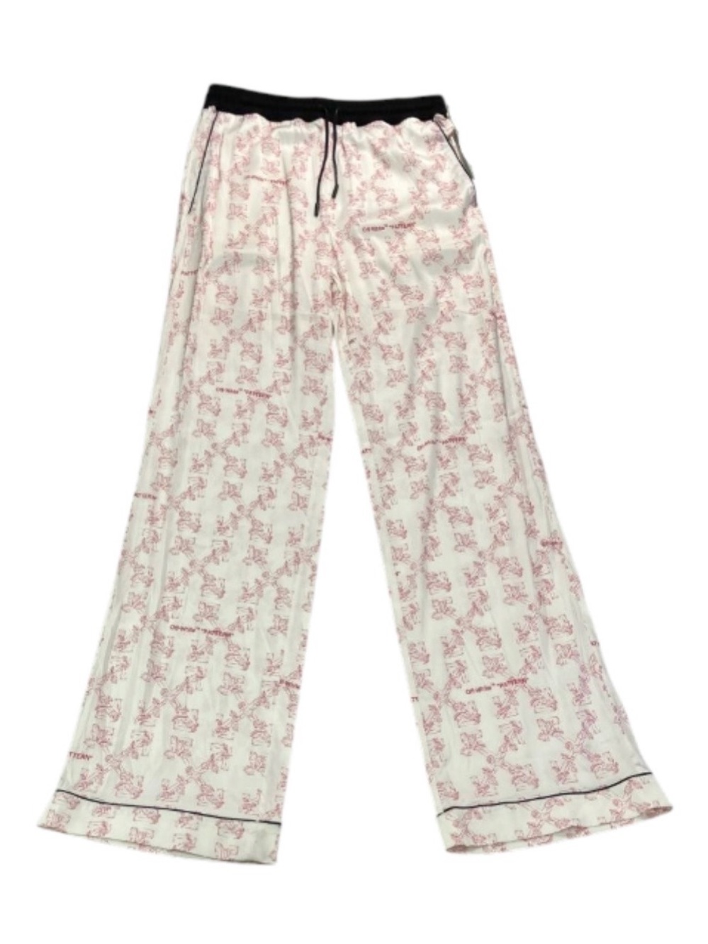 Off-White Wide-Leg Pajama or Track Pants